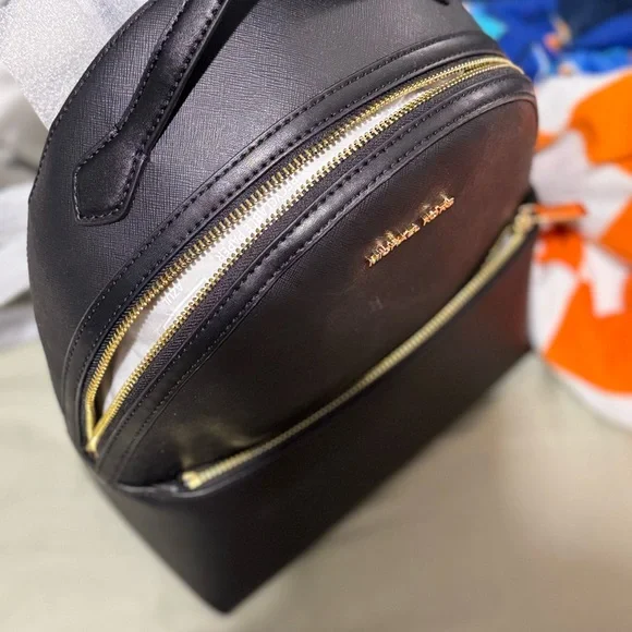 NWT Michael Kors Women’s Shelia Medium Logo Leather Backpack, Black, 35F3G6HB6L - Picture 9 of 11